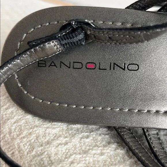 Bandolino glitter circles dressy sandal, with black patent wedge heel, classic - Picture 16 of 16